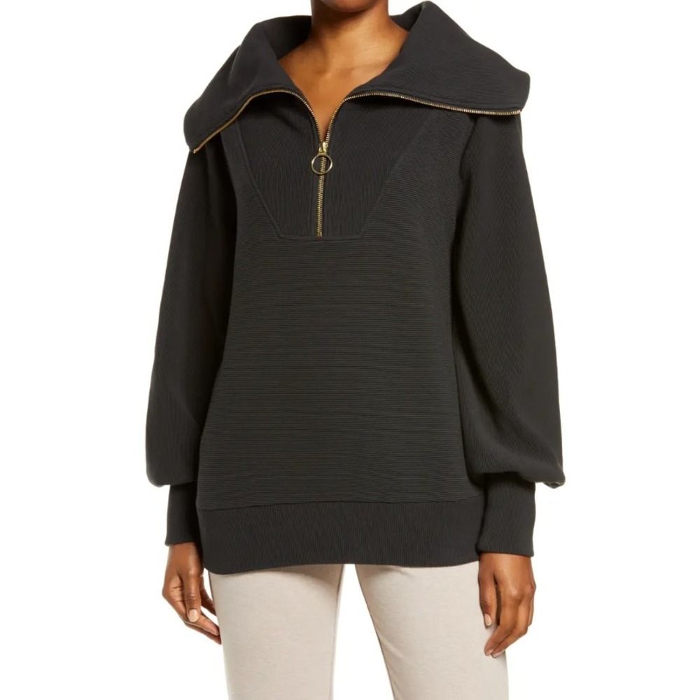 Varley Vine Ottoman Half Zip Pullover Black Size XS Sweatshirt Athleisure